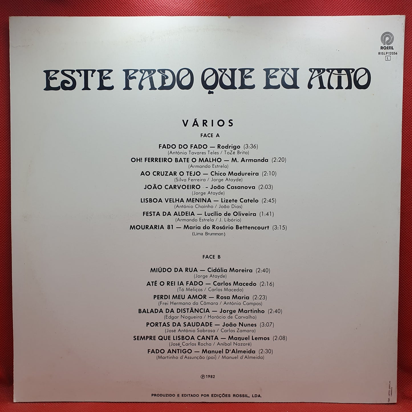Various ‎– Este Fado Que Eu Amo
