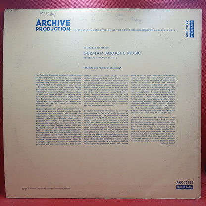German Baroque Music, Heinrich Schütz ‎– 14 Motets From "Geistliche Chormusik"