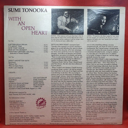 Sumi Tonooka With Rufus Reid And Akira Tana ‎– With An Open Heart