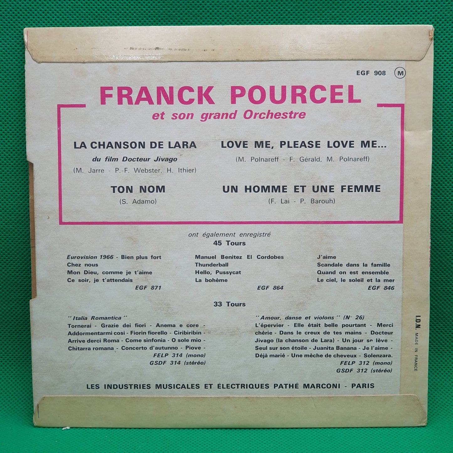 Franck Pourcel Et Son Grand Orchestre ‎– La Chanson De Lara