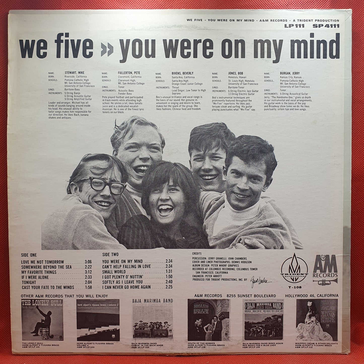 We Five ‎– You Were On My Mind