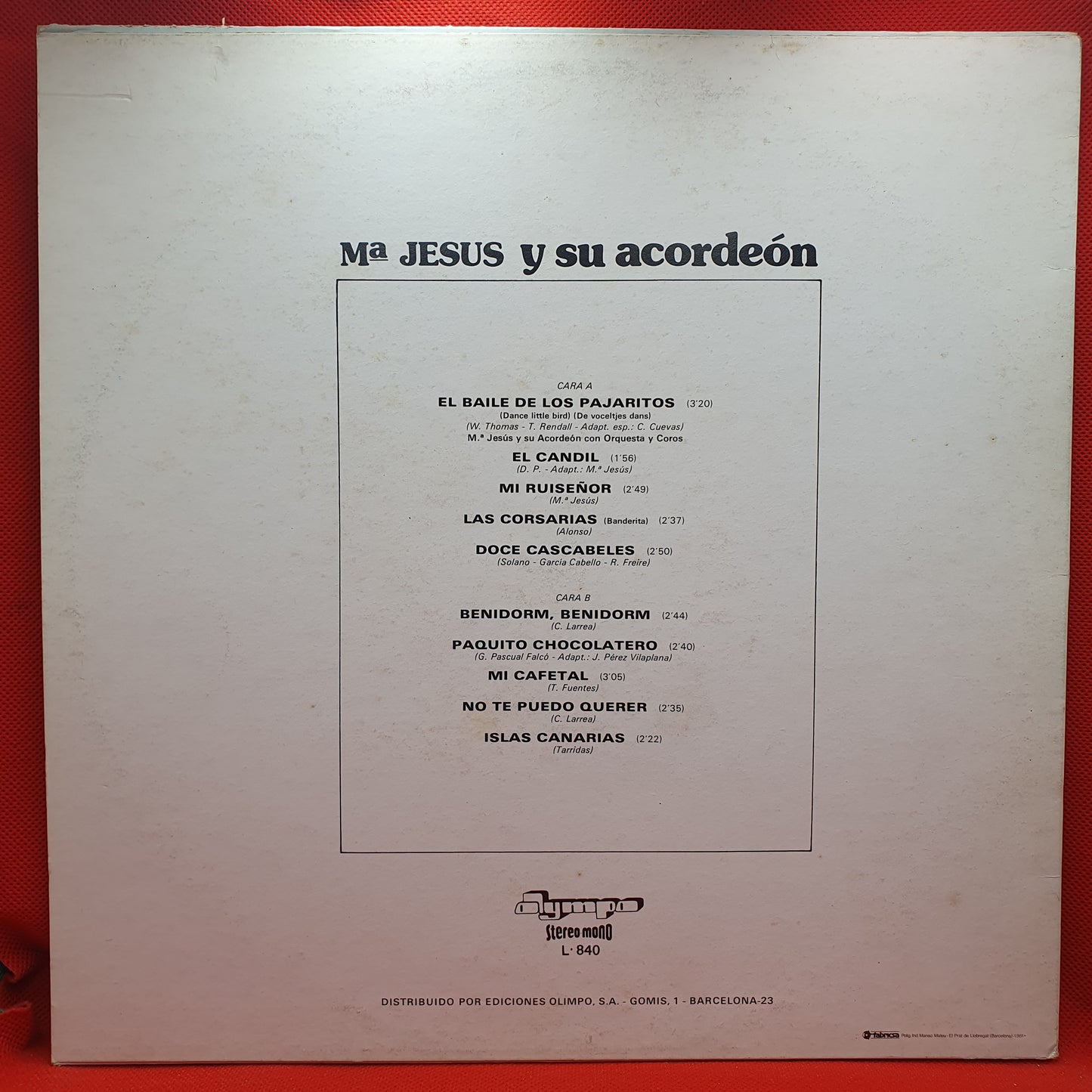 M. Jesus Y Su Acordeon – El Baile De Los Pajaritos