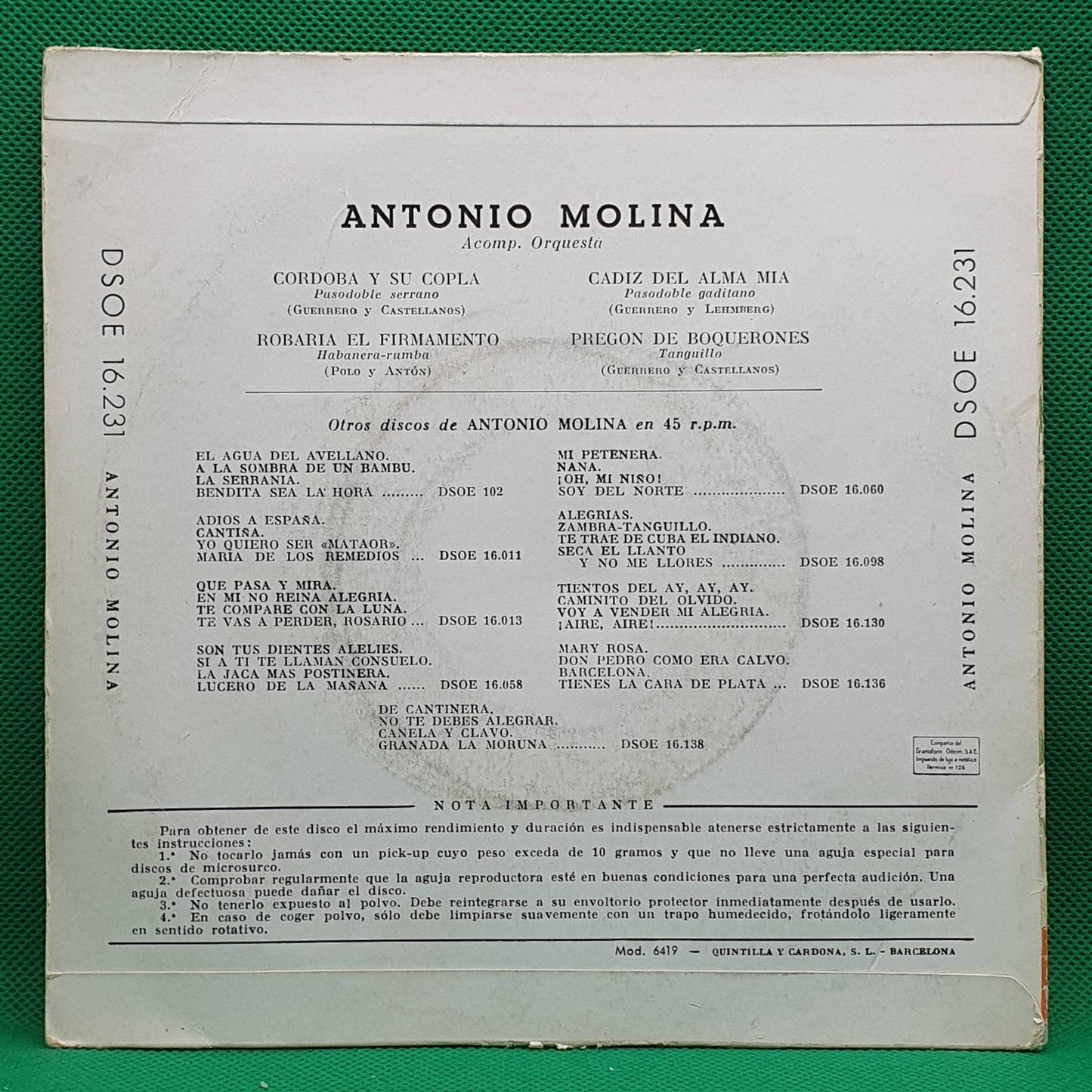 Antonio Molina ‎– Asi Canta...