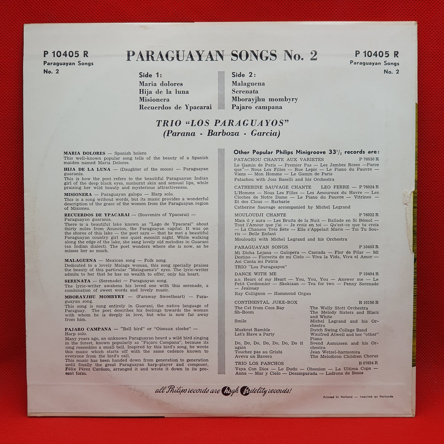Trio Los Paraguayos ‎– Paraguayan Songs No. 2