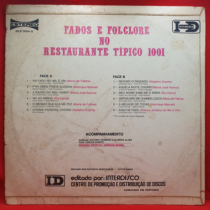 Various ‎– Fados e Folclore no Restaurante Típico 1001