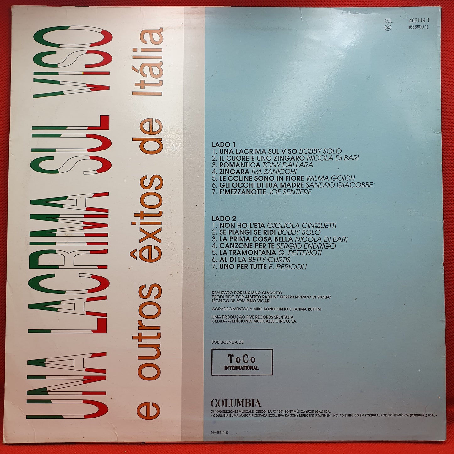 Various ‎– Una Lacrima Sul Viso E Outros Êxitos De Itália