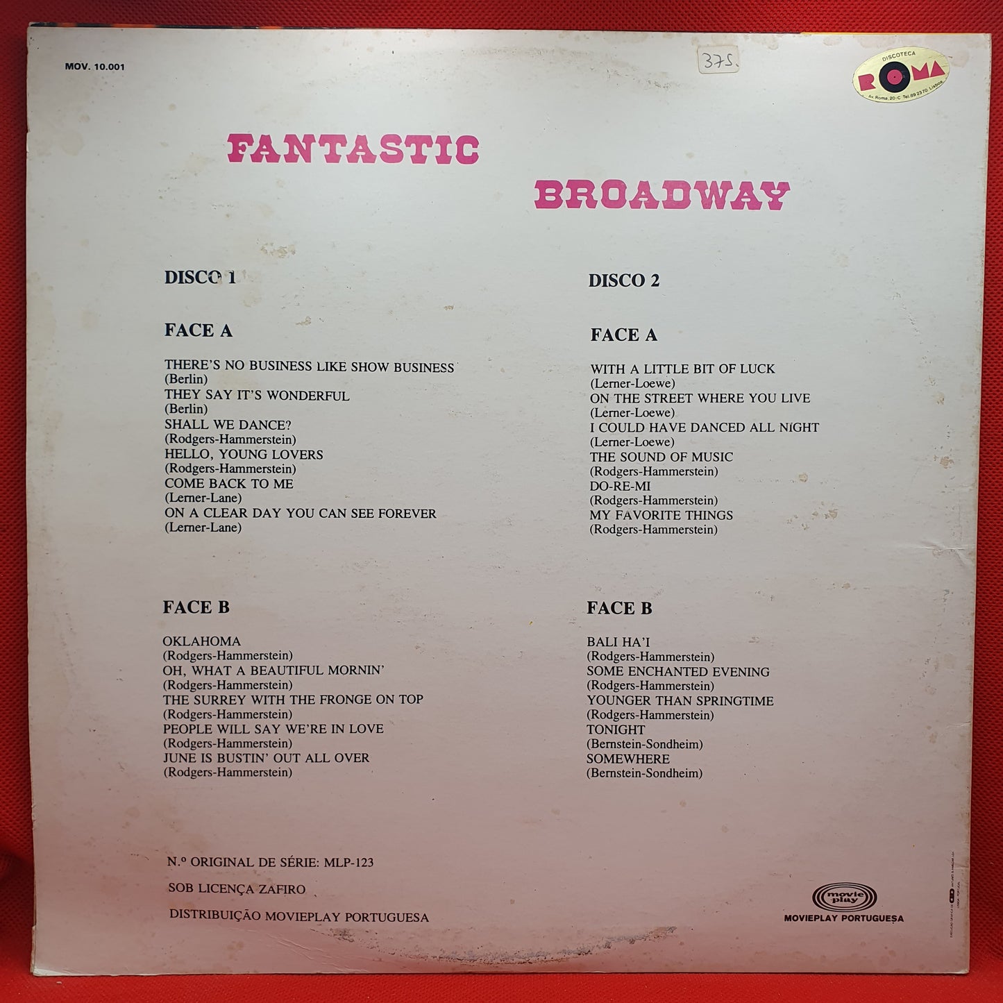 Rodgers & Hammerstein, Irving Berlin, Lerner, Lane  ‎– Fantastic Broadway