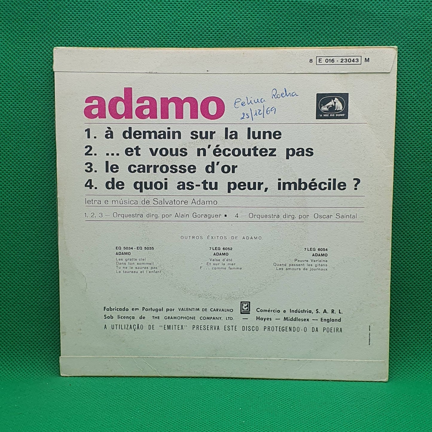 Adamo ‎– A Demain Sur La Lune