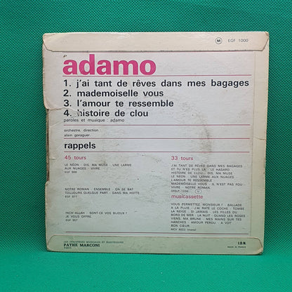 Adamo ‎– J'ai Tant De Rêves Dans Mes Bagages