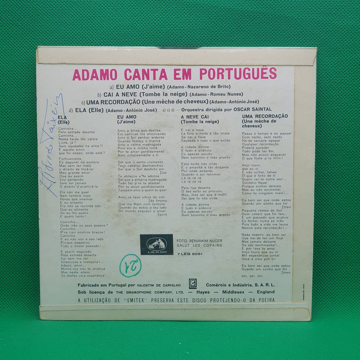 Adamo ‎– Adamo Canta Em Português