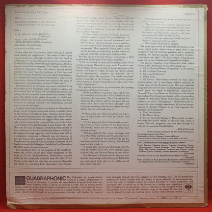 Bernstein, New York Philharmonic ‎– Richard Strauss Also Sprach Zarathustra