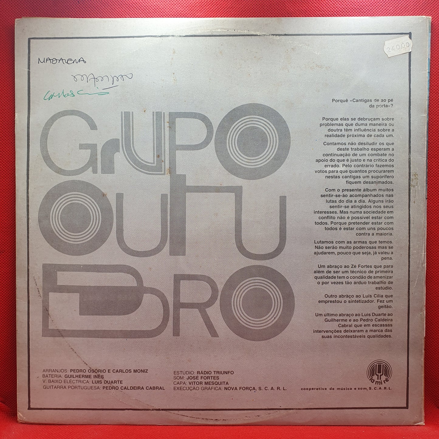 Grupo Outubro ‎– Cantigas De Ao Pé Da Porta