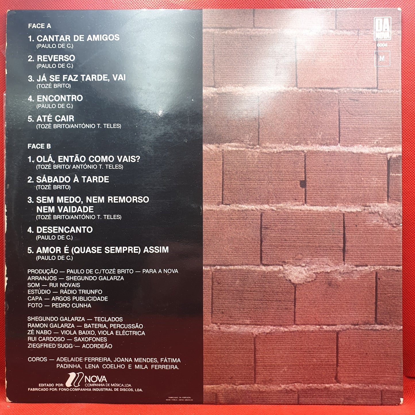 Paulo De Carvalho, Tozé Brito ‎– Cantar De Amigos