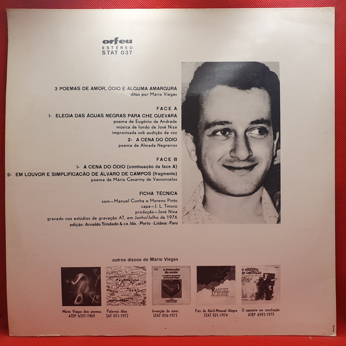 Mário Viegas ‎– 3 Poemas De Amor, Ódio E Alguma Amargura