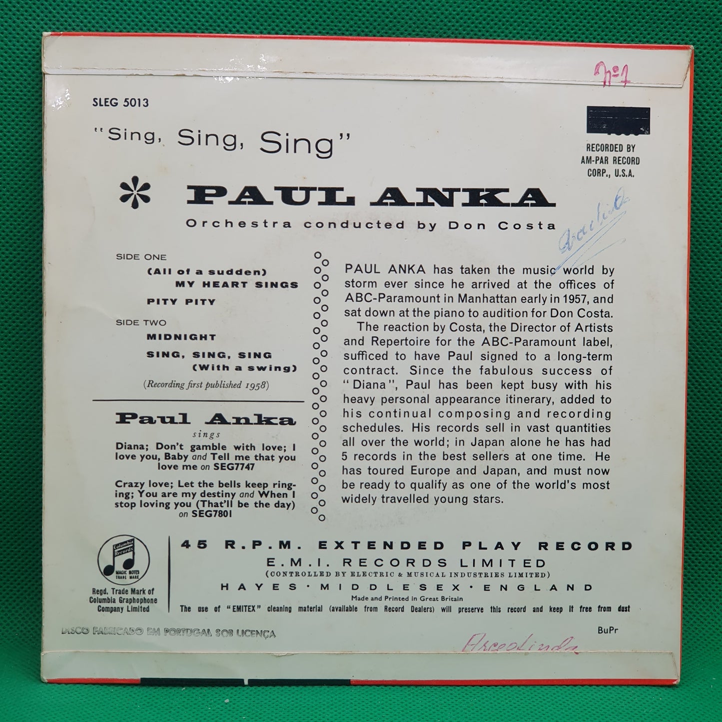 Paul Anka ‎– Sing, Sing, Sing