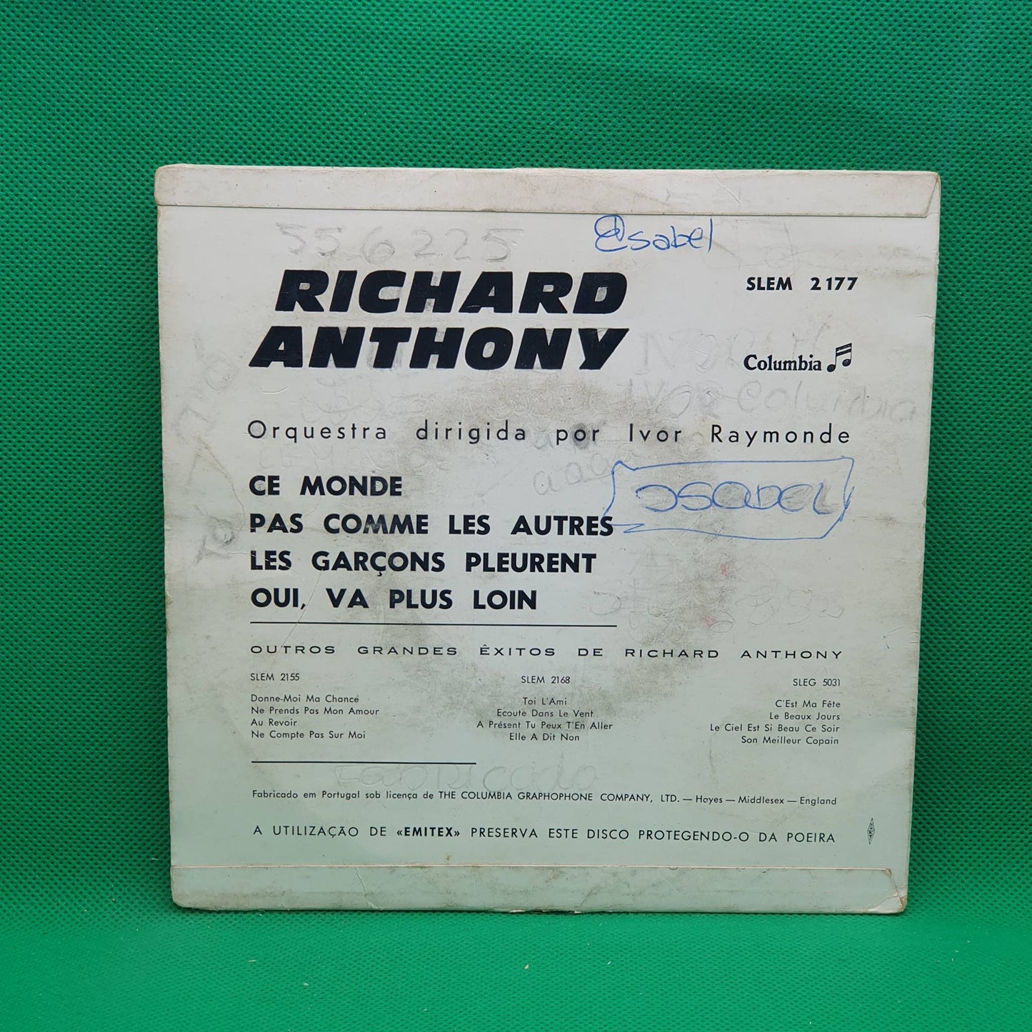 Richard Anthony ‎– Ce Monde / Pas Comme Les Autres