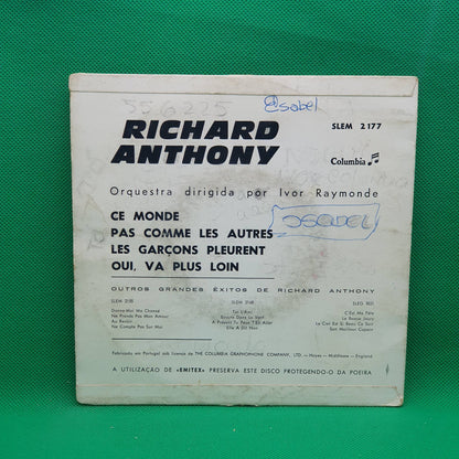 Richard Anthony ‎– Ce Monde / Pas Comme Les Autres