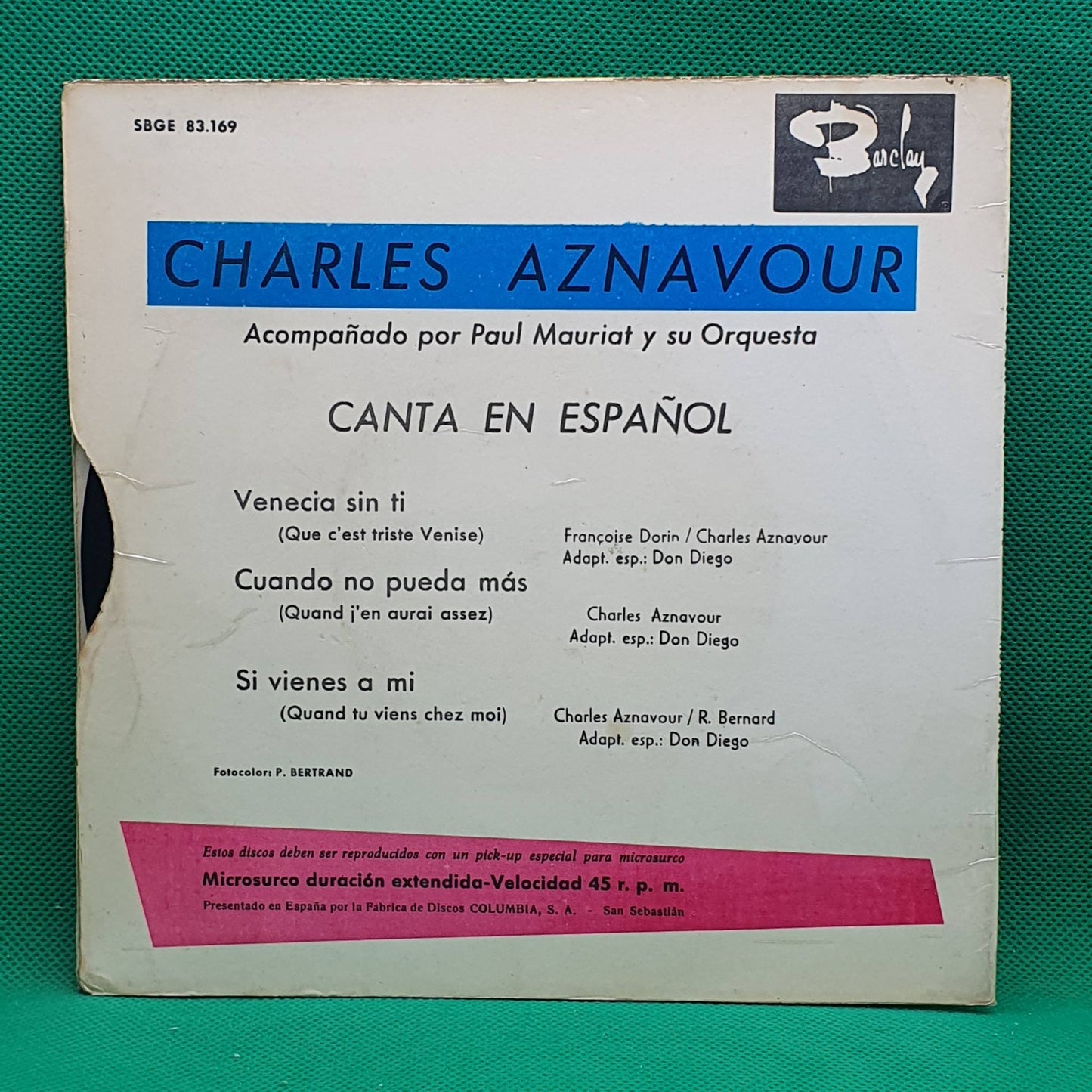 Charles Aznavour ‎– Canta En Español