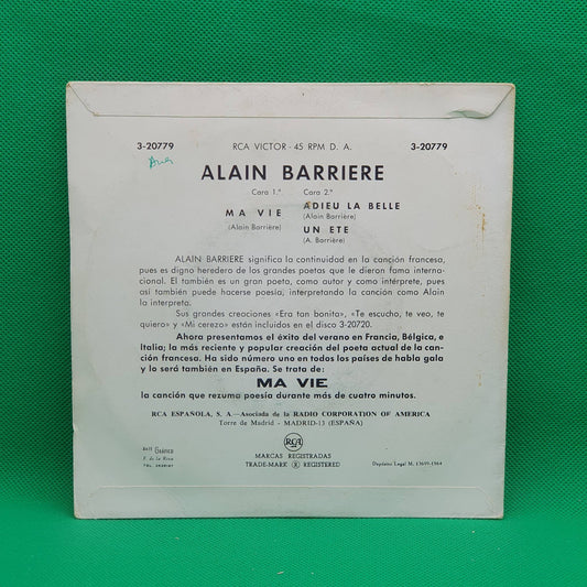 Alain Barriere ‎– Ma Vie