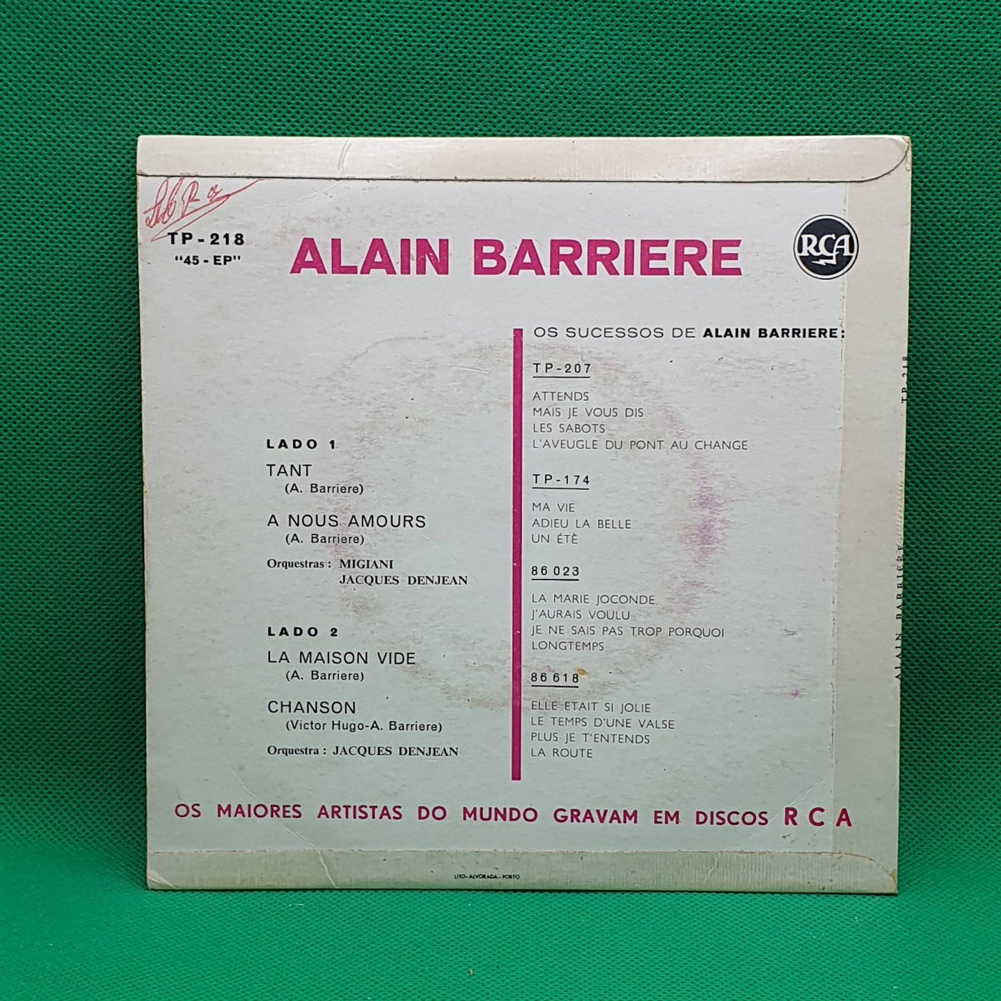 Alain Barrière ‎– Tant