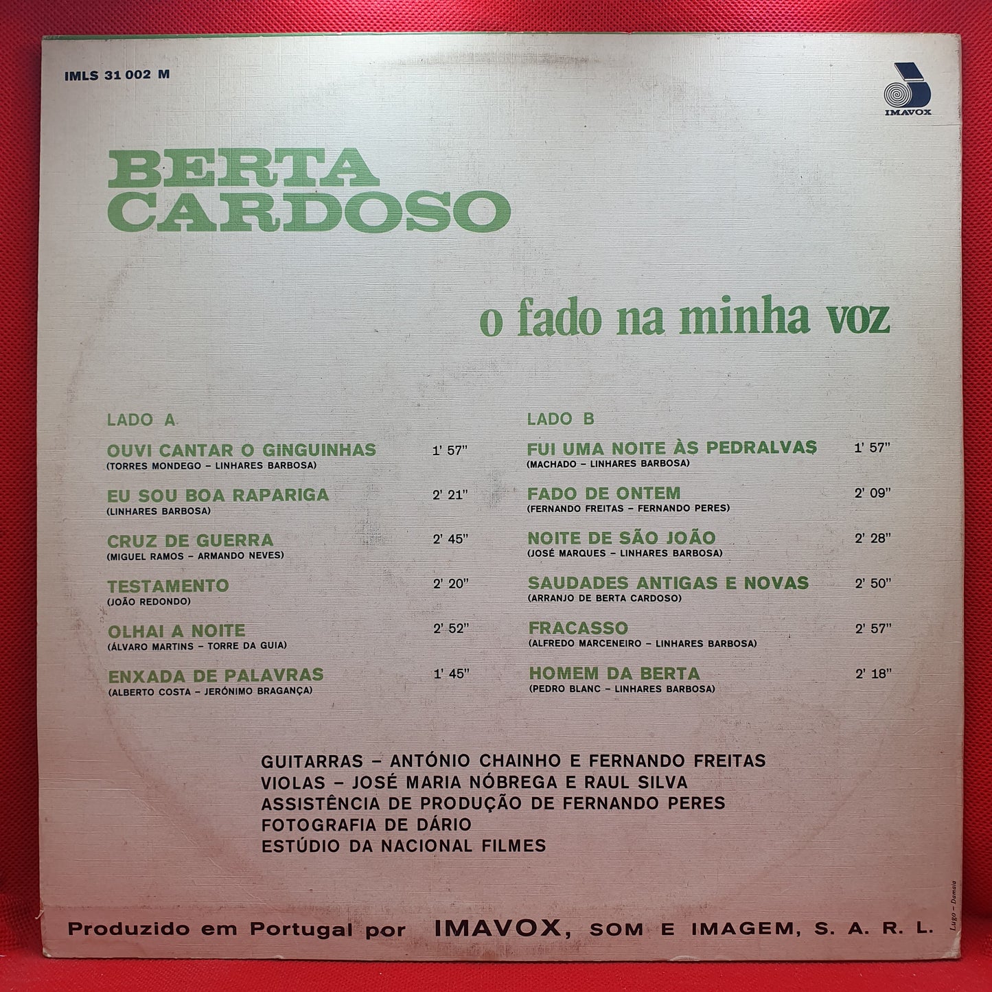 Berta Cardoso ‎– O Fado Na Minha Voz