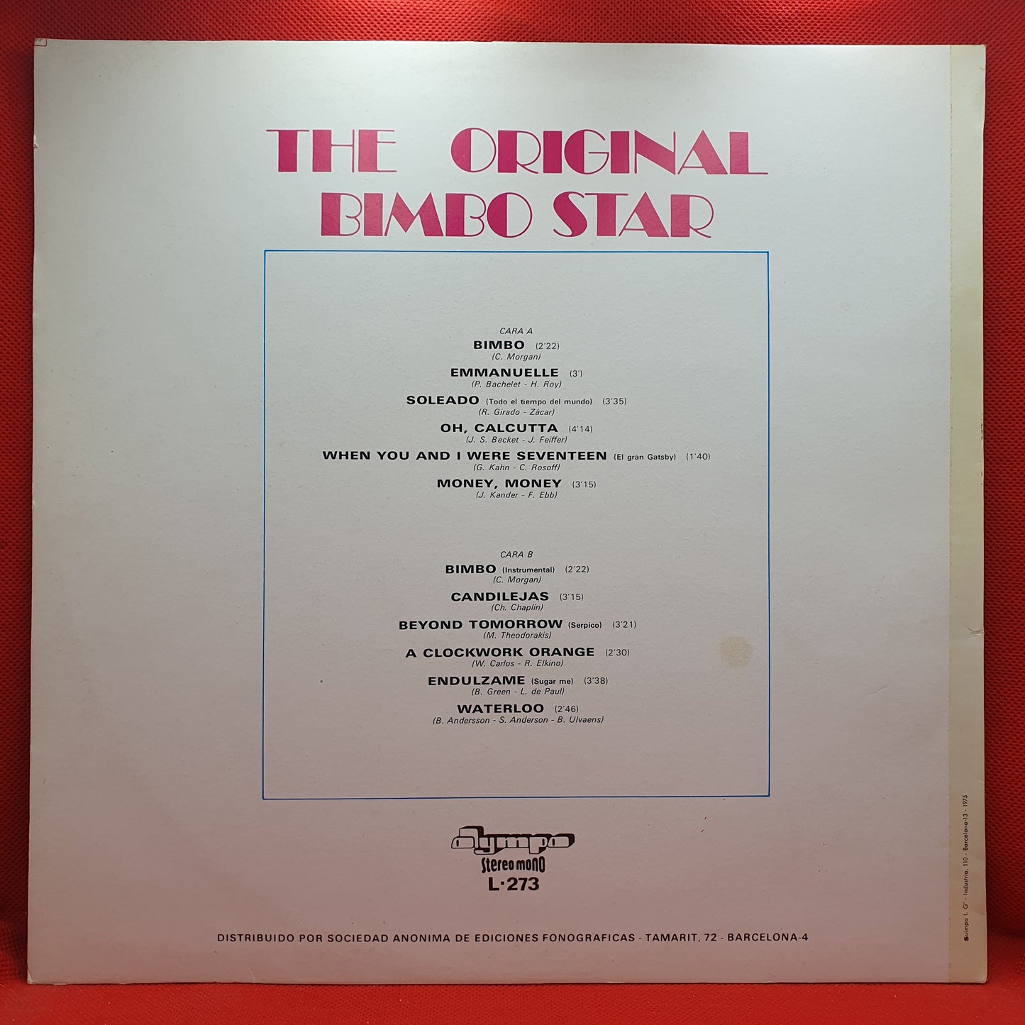 The Original Bimbo Star ‎– Bimbo