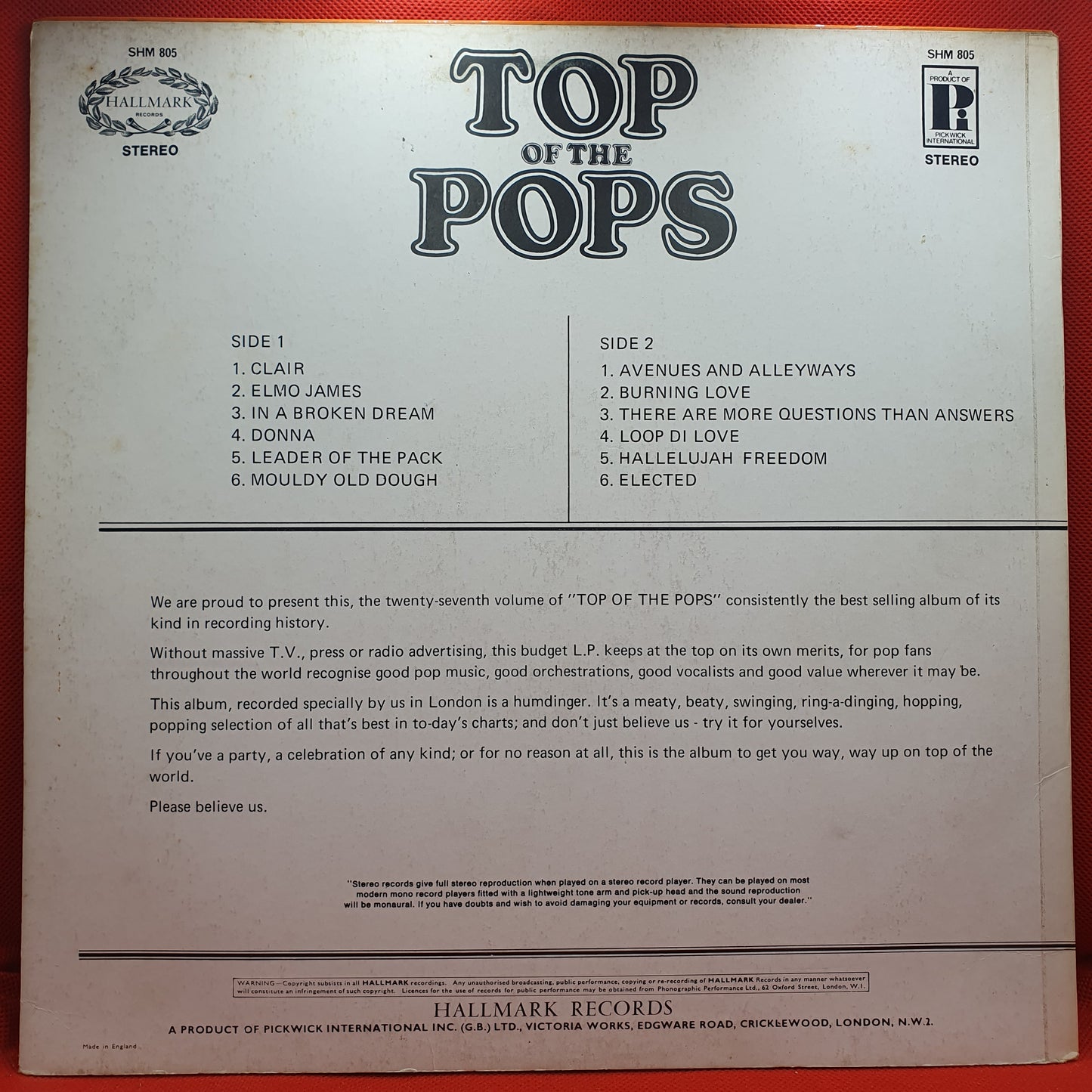 The Top Of The Poppers ‎– Top Of The Pops Vol. 27