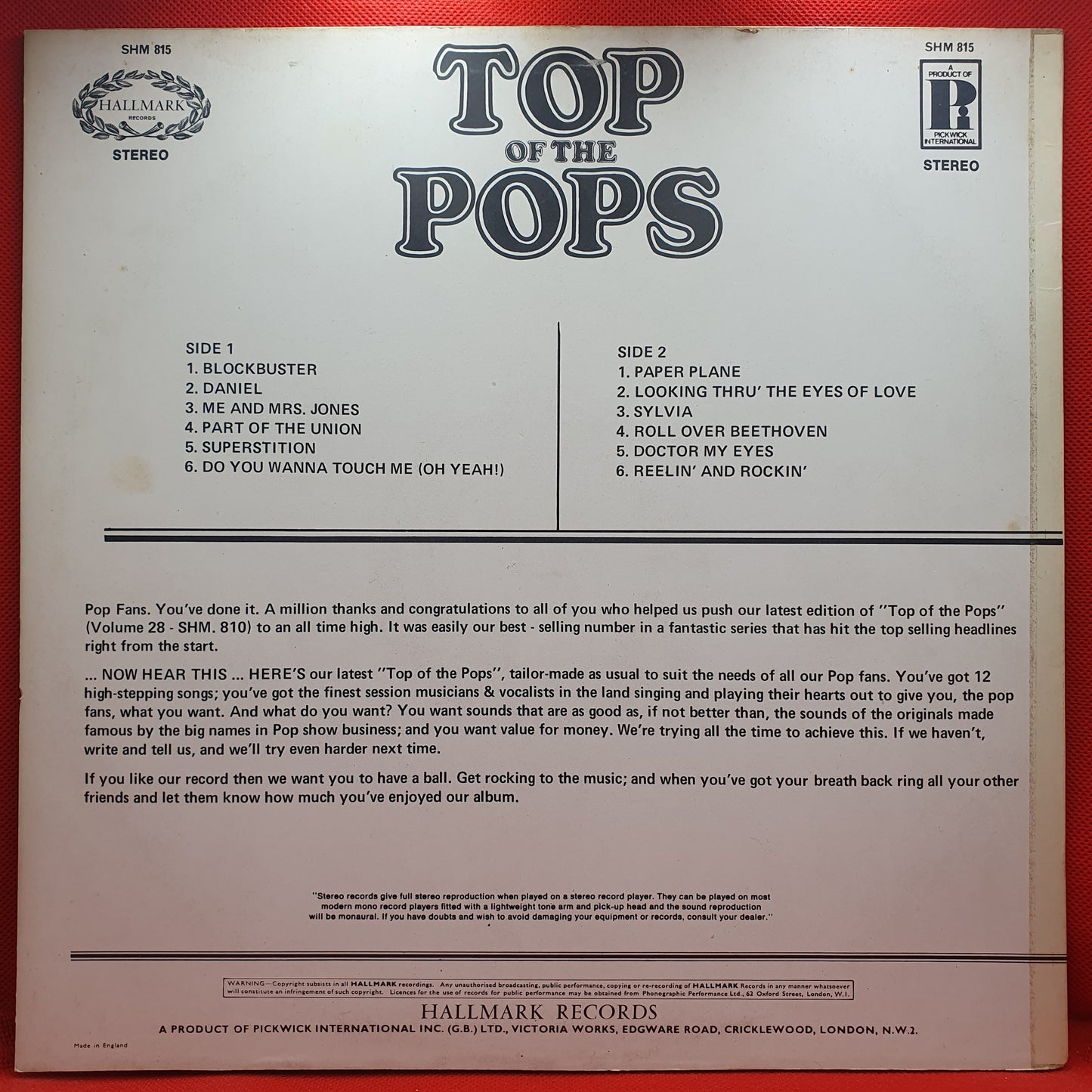 Varios ‎– Top Of The Pops Vol. 29