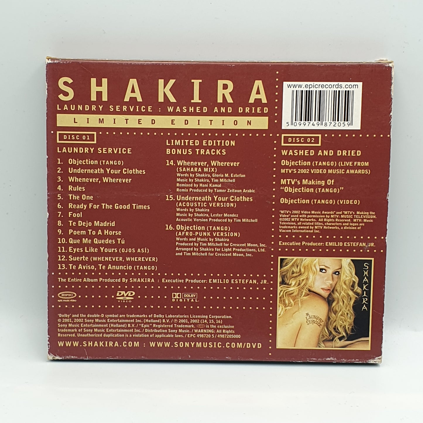 Shakira ‎– Laundry Service : Limited Edition : Washed And Dried