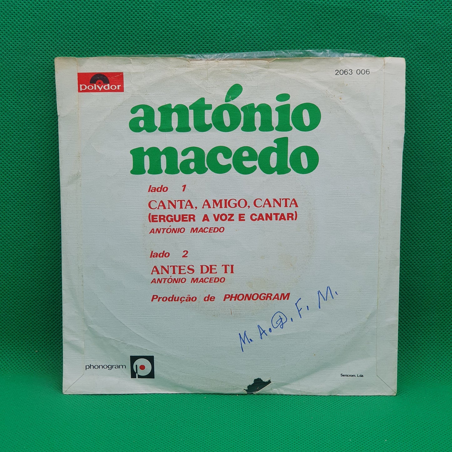 António Macedo ‎– Canta, Amigo, Canta