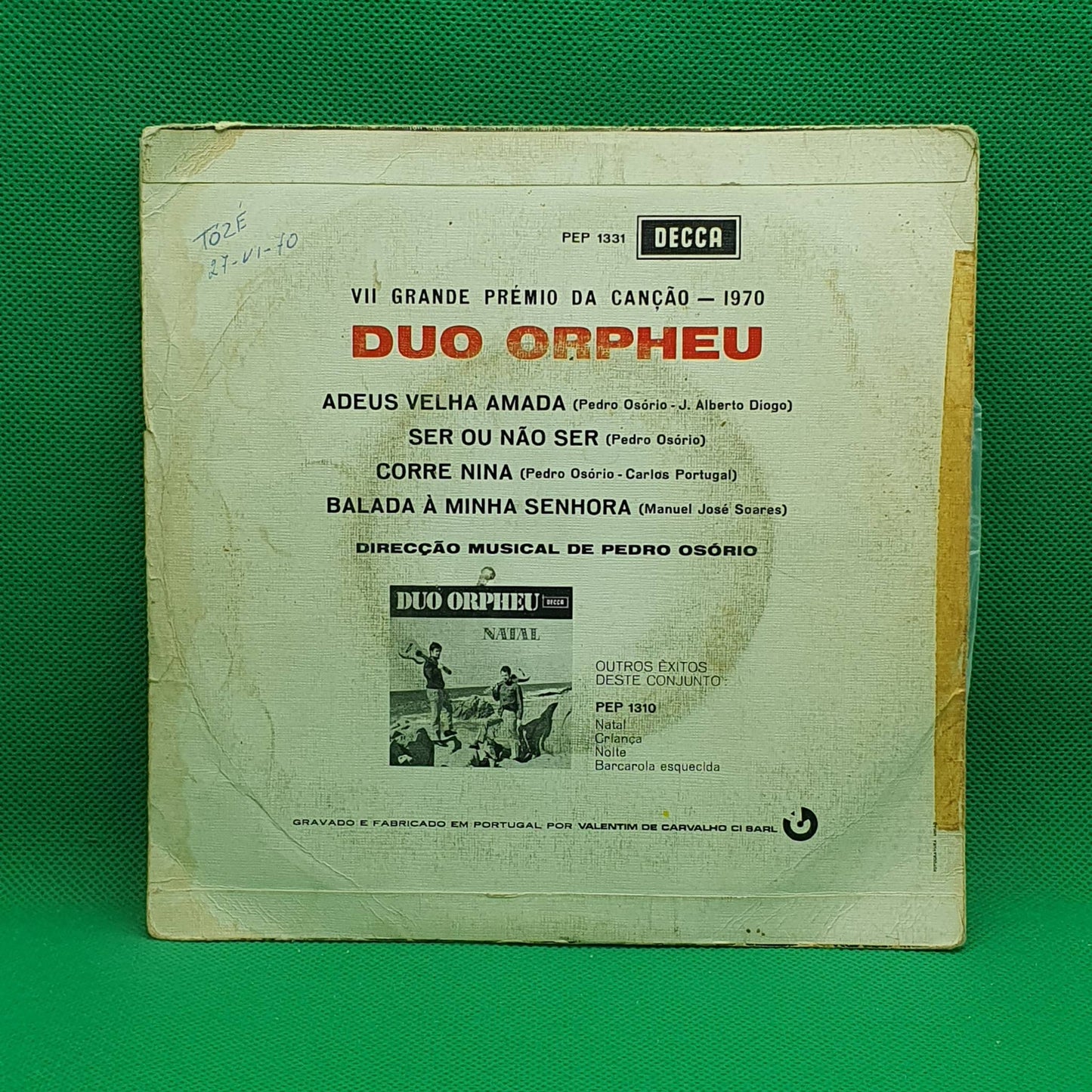 Duo Orpheu ‎– Adeus Velha Amada / Ser Ou Não Ser / Corre Nina / Balada À Minha Senhora