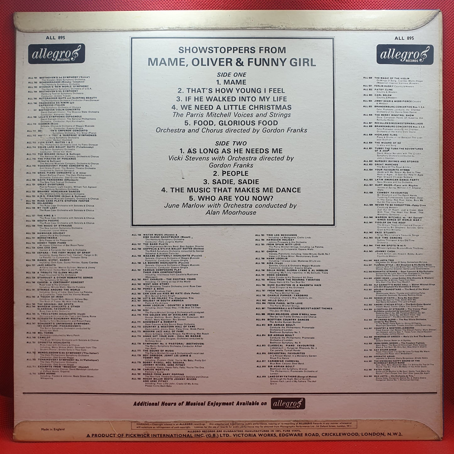 Show Stoppers ‎– Funny Girl Oliver Mame