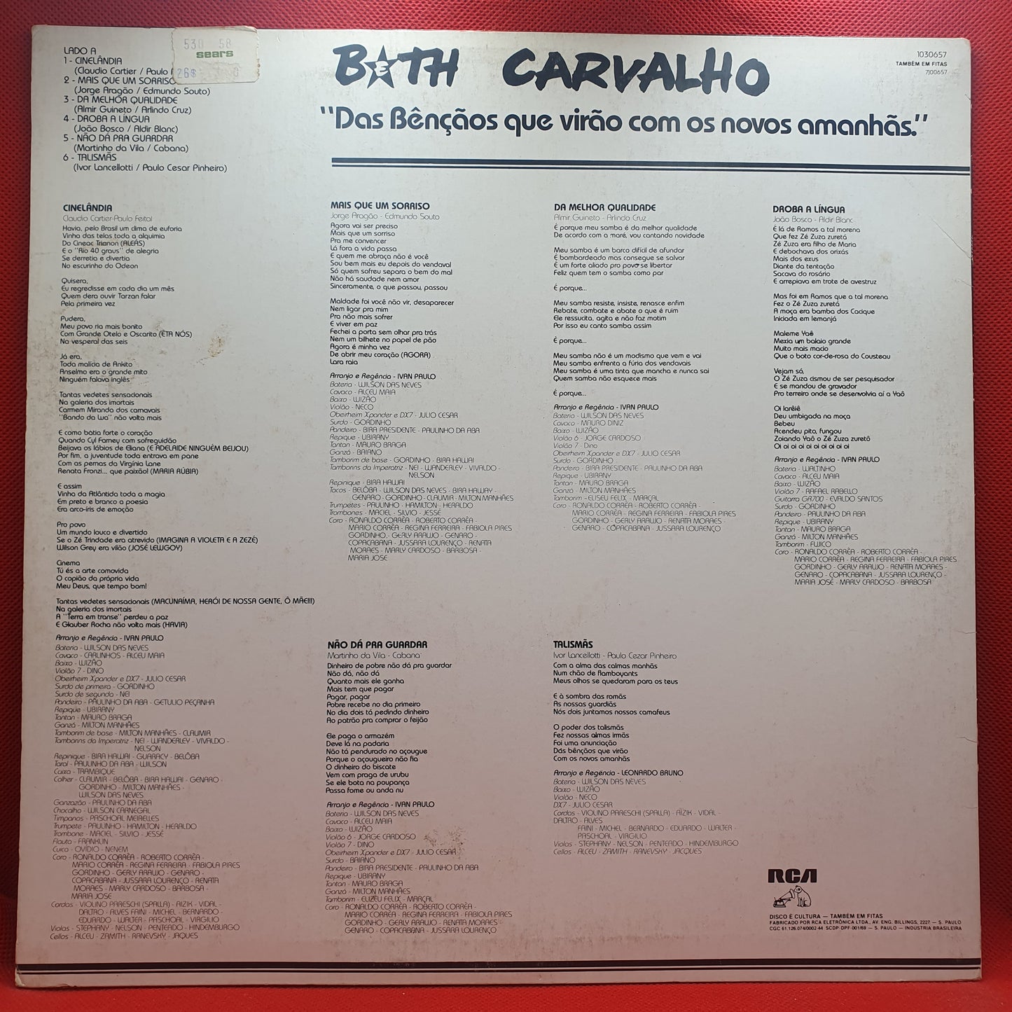 Beth Carvalho ‎– Das Bênçãos Que Virão Com Os Novos Amanhãs