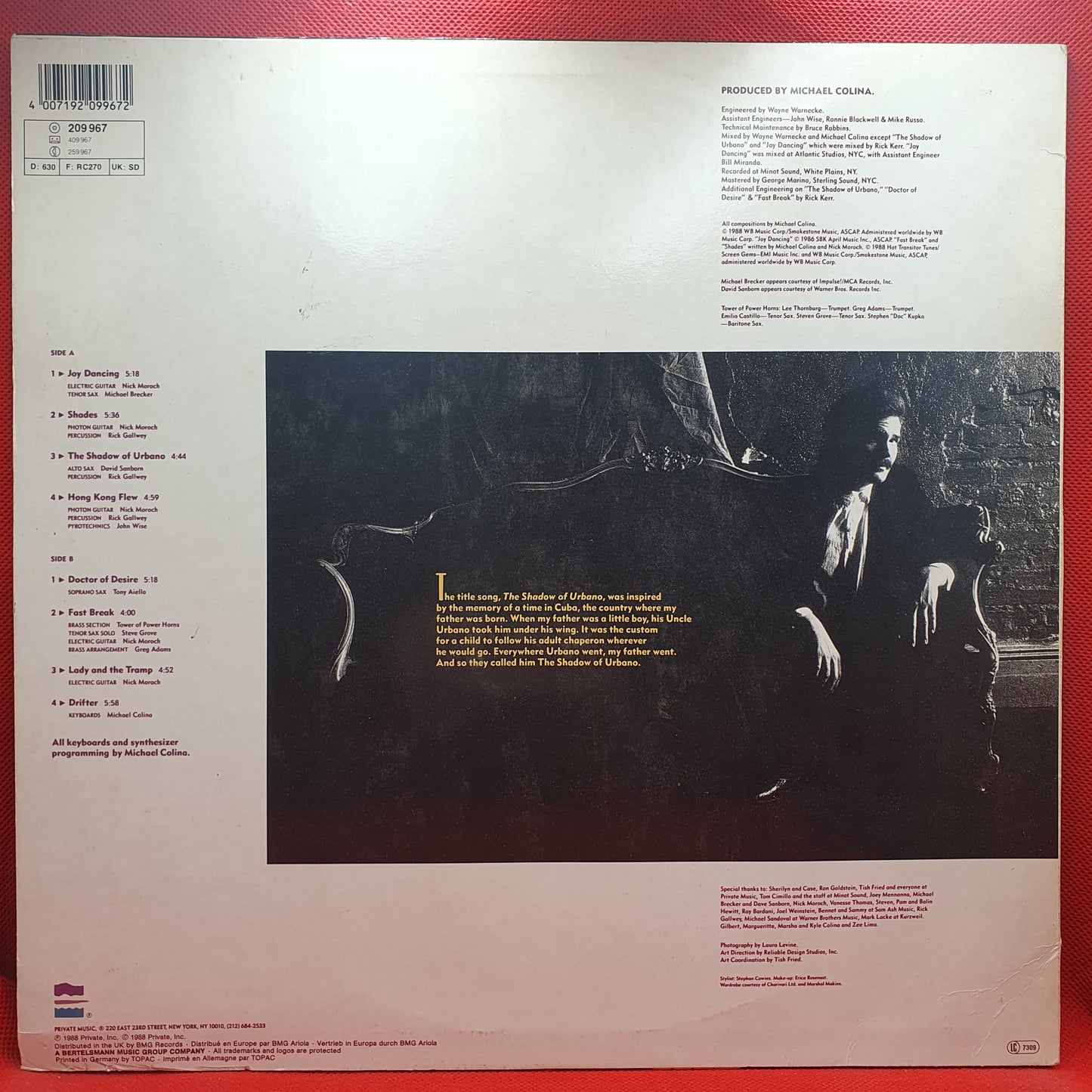 Michael Colina ‎– Shadow Of Urbano