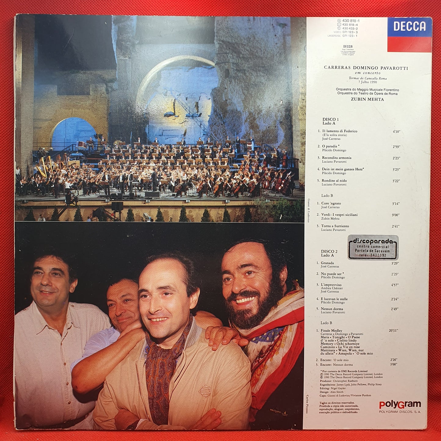 Carreras, Domingo, Pavarotti, Mehta ‎– Em Concerto