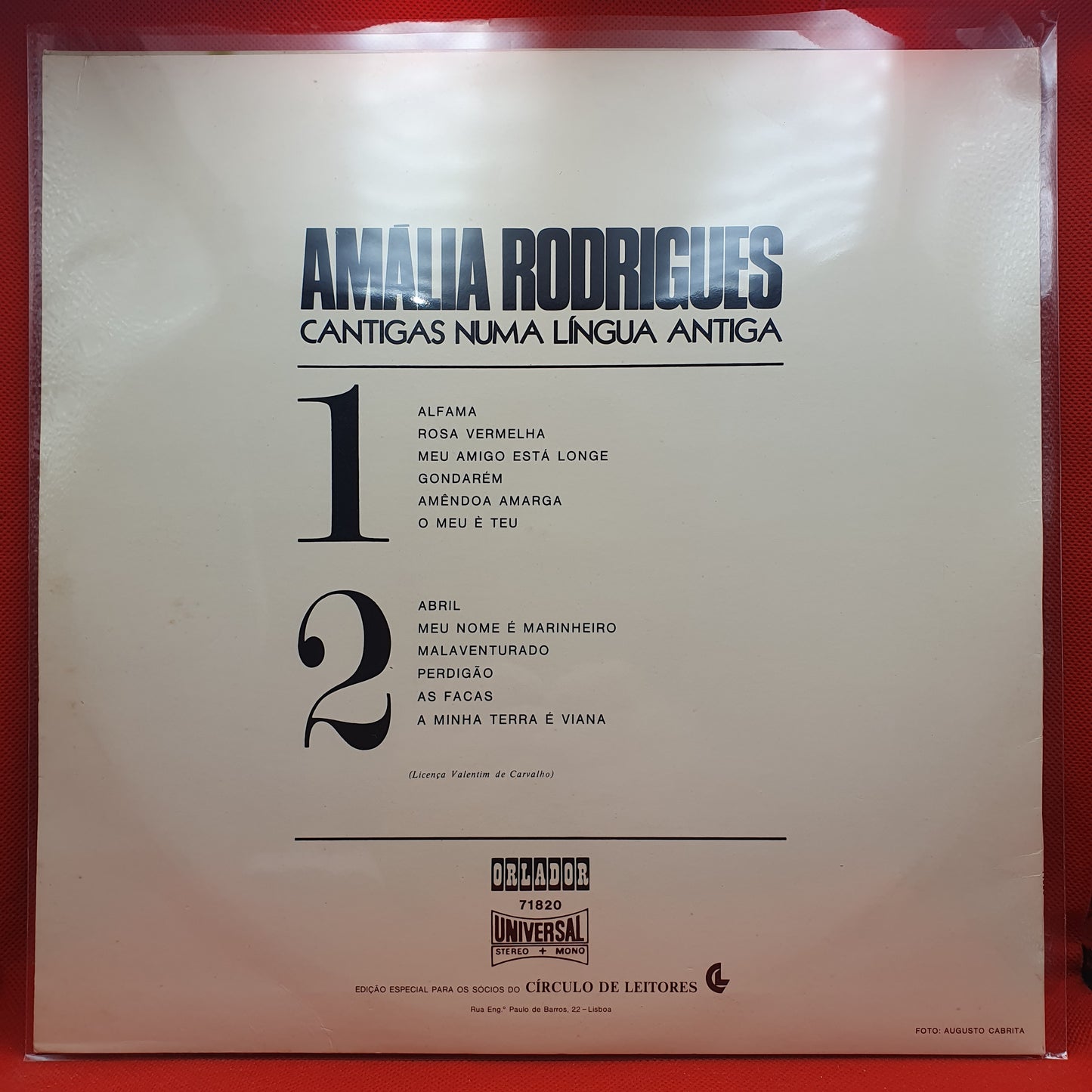 Amália Rodrigues ‎– Cantigas Numa Língua Antiga