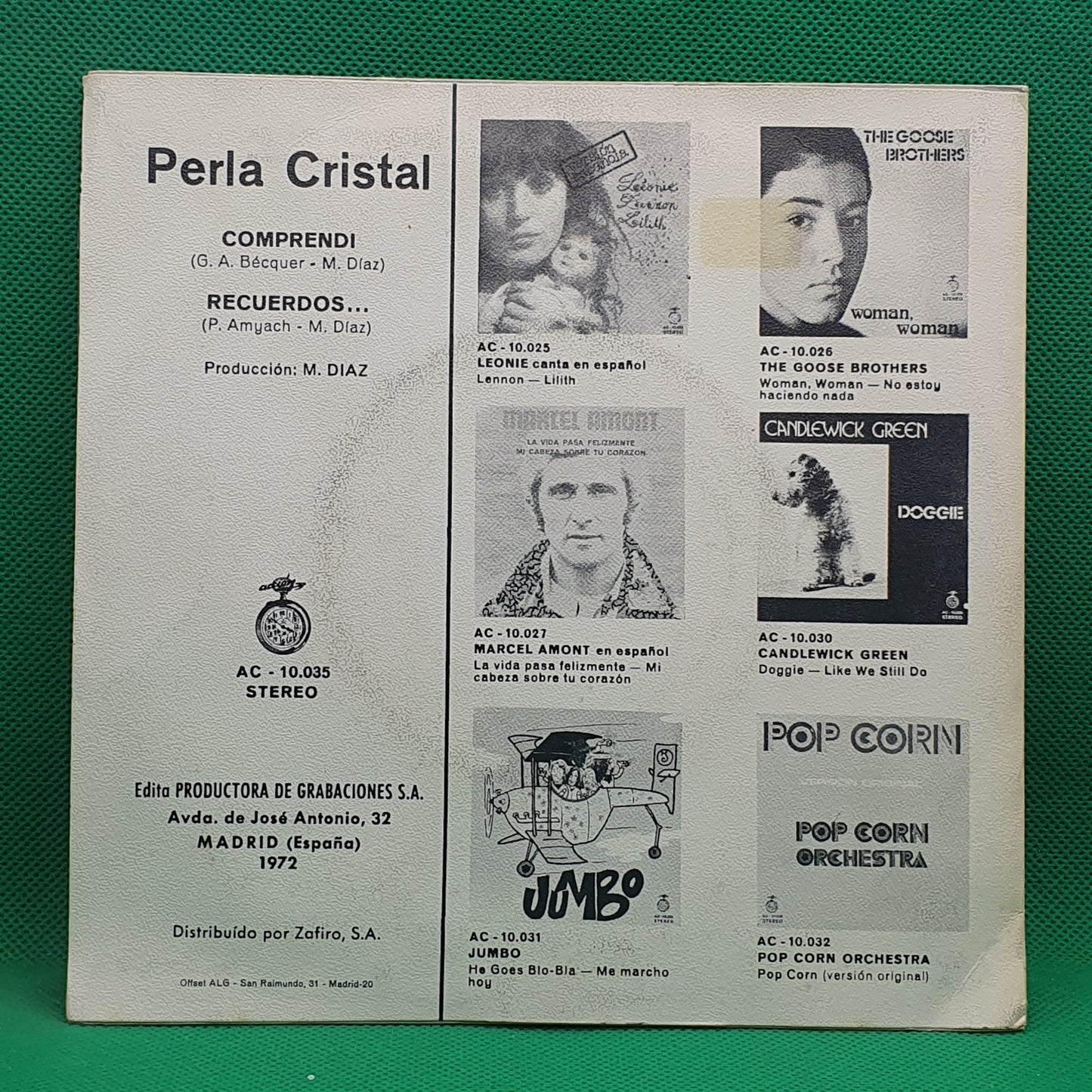 Perla Cristal ‎– Comprendi / Recuerdos...