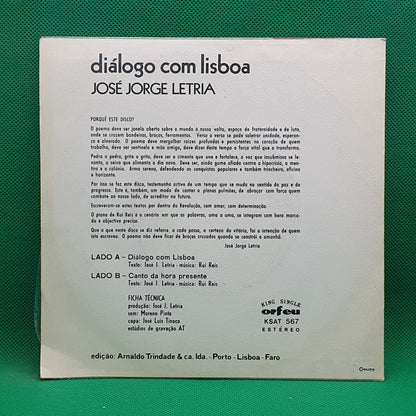 José Jorge Letria ‎– Diálogo Com Lisboa