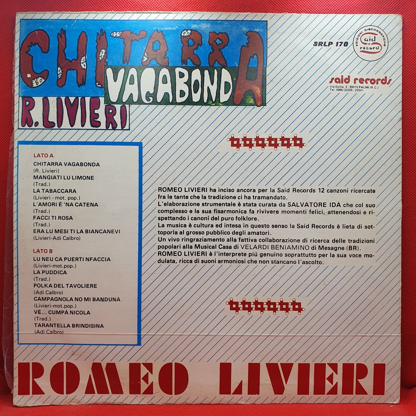 Romeo Livieri ‎– Chitarra Vagabonda
