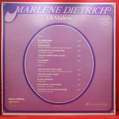 Marlene Dietrich ‎– Lili Marlene