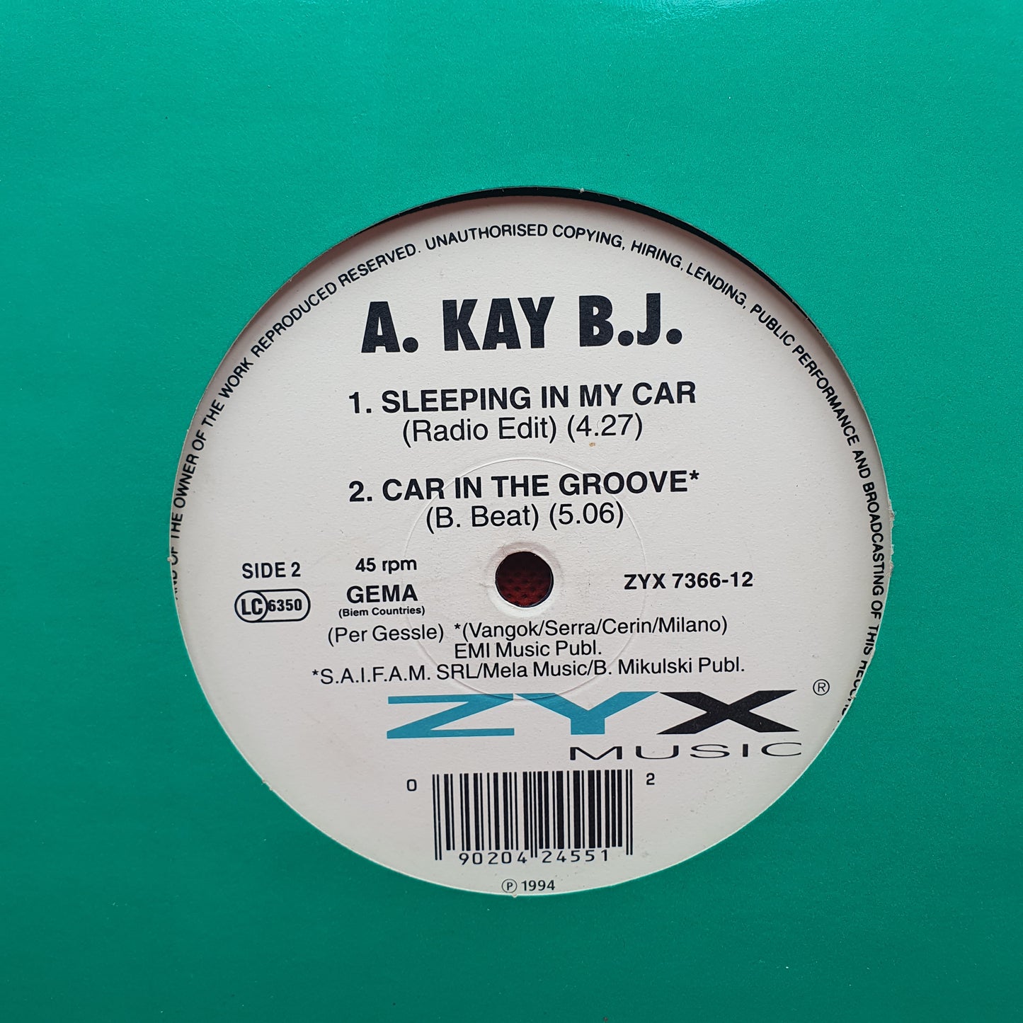 A Kay BJ ‎– Sleeping In My Car