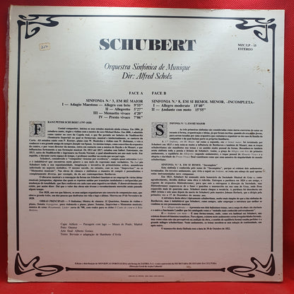 Franz Schubert / Dir. Alfred Scholz – Sinfonia Nº3 En Re Mayor / Sinfonia Nº8 En Si Bemol Mayor “Incompleta”