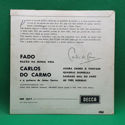 Carlos Do Carmo ‎– Fado Razão Da Minha Vida