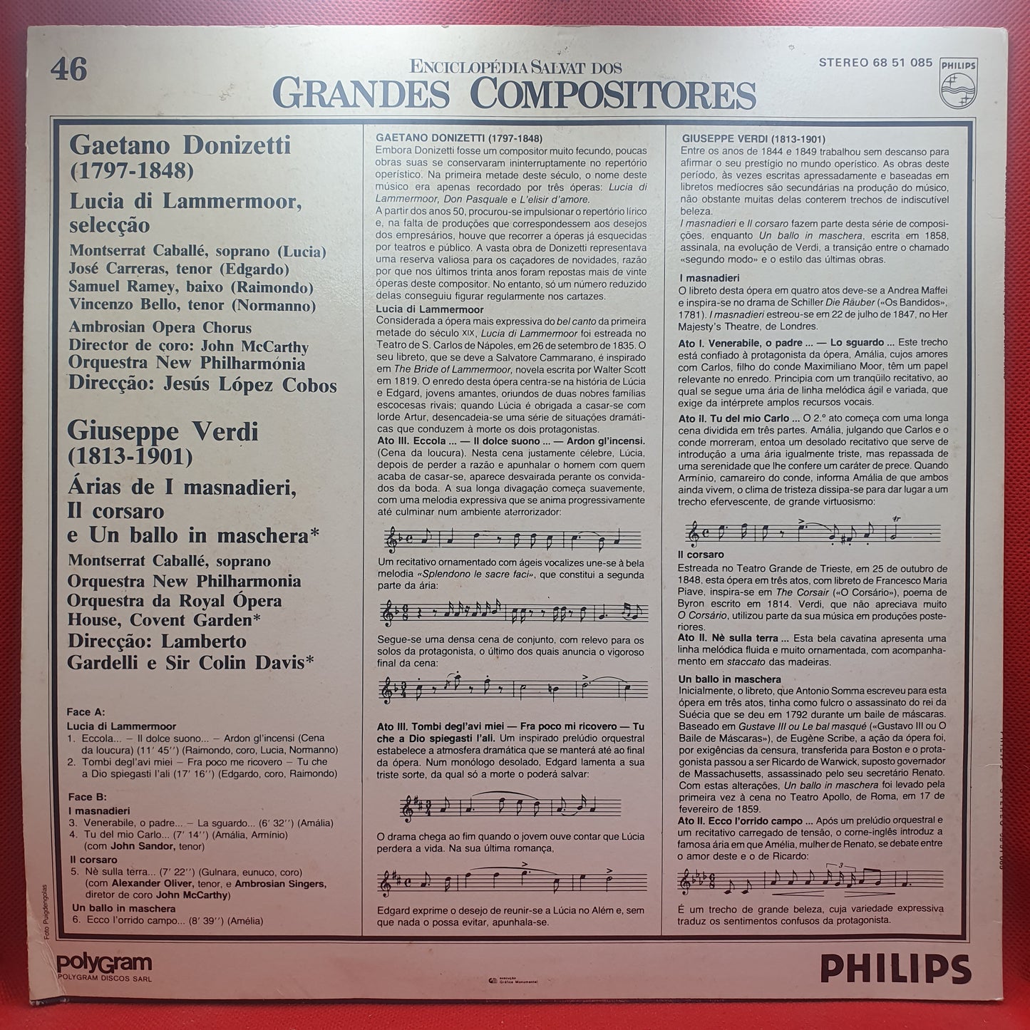 Donizetti / Verdi ‎– Lucia di Lammermoor / Árias De I Masladieri, Il Corsaro E Un Ballo In Maschera