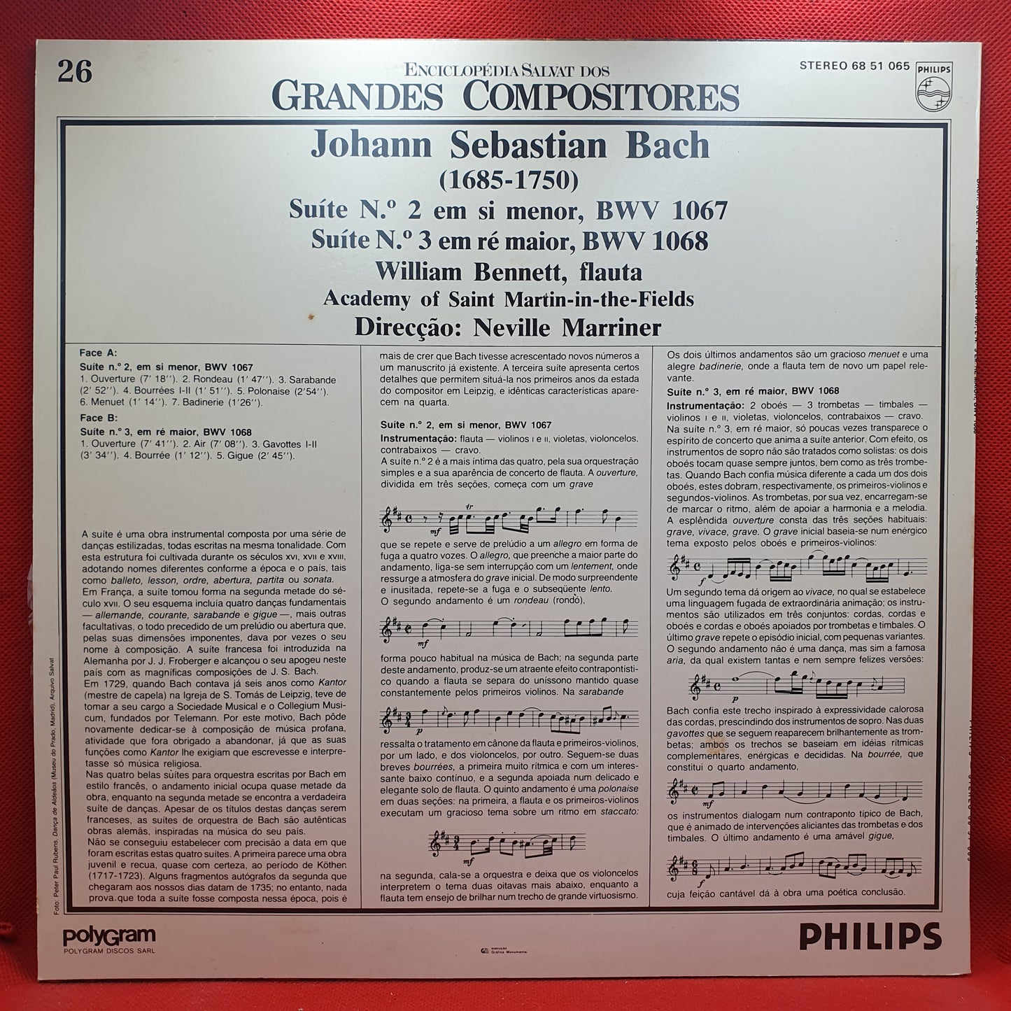 J.S. Bach, Sir Neville Marriner ‎– Suíte No. 2 Em Si Menor, BWV 1067 - Suíte No. 3 Em Ré Maior, BWV 1068