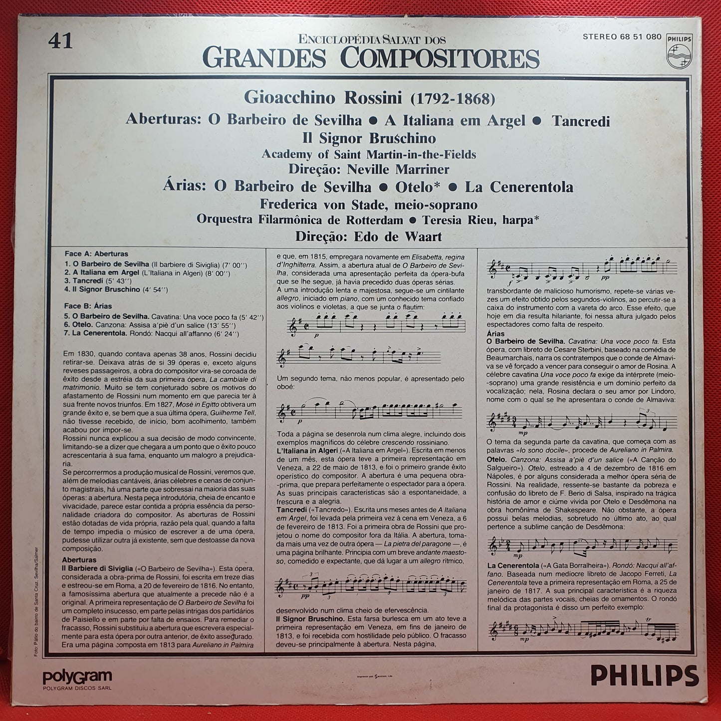 Gioacchino Rossini,  Orquestra Filarmónica de Rotterdam, Sir Neville Marriner, Edo de Waart ‎– Aberturas E Árias