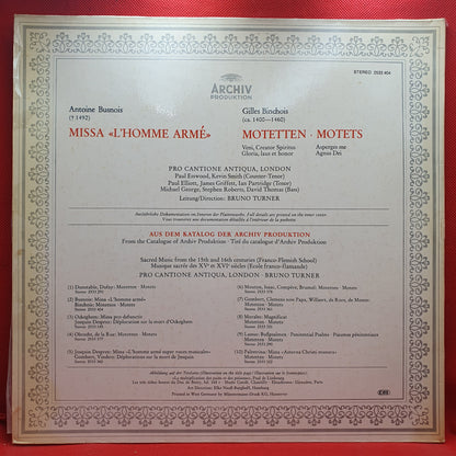 Busnois / Binchois, Pro Cantione Antiqua, London ‎– Missa «L'homme Armé« / Motetten