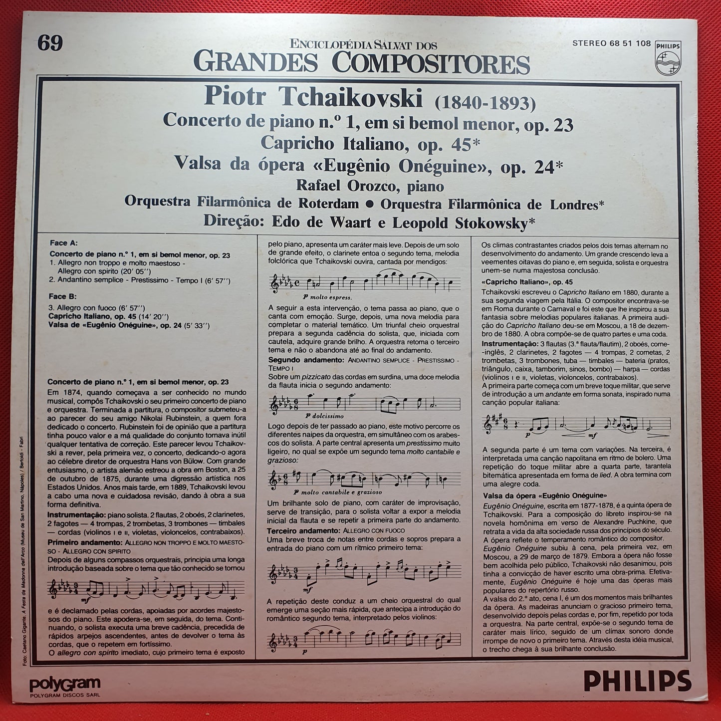 Piotr Tchaikovski, Orquesta Filarmónica De Londres ‎– Concerto De Piano N.º 1 Em Si Bemol Menor, Op. 23 / Capricho Italiano