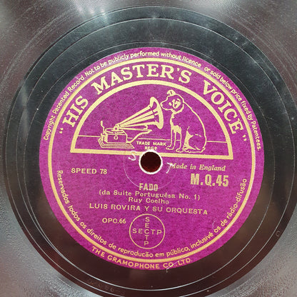 Luis Rovira e Su Orquestra, Rey Colaço, Ruy Coelho - Fado / Um Fado