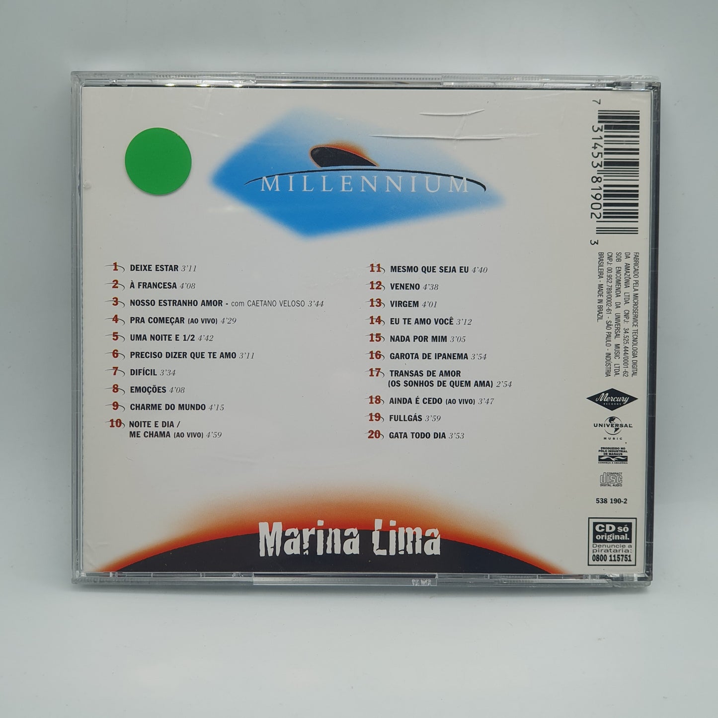 Marina Lima ‎– Millennium - 20 Músicas Do Século XX